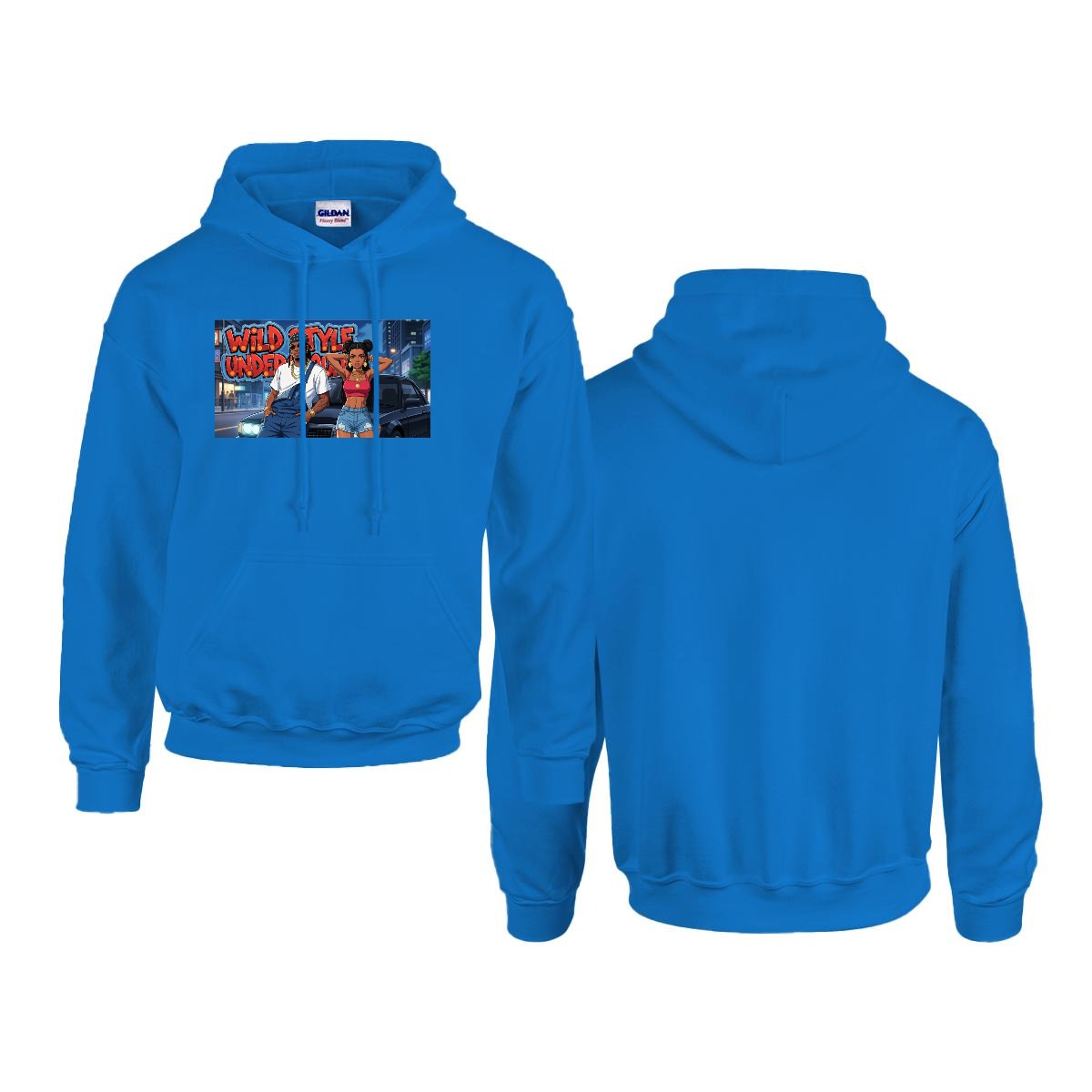 Men's Hoodie Printed in USA |Gildan 18500 Front DTF