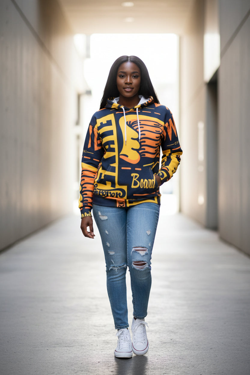 All-Over Print Women’s Hoodie With Decorative Ears