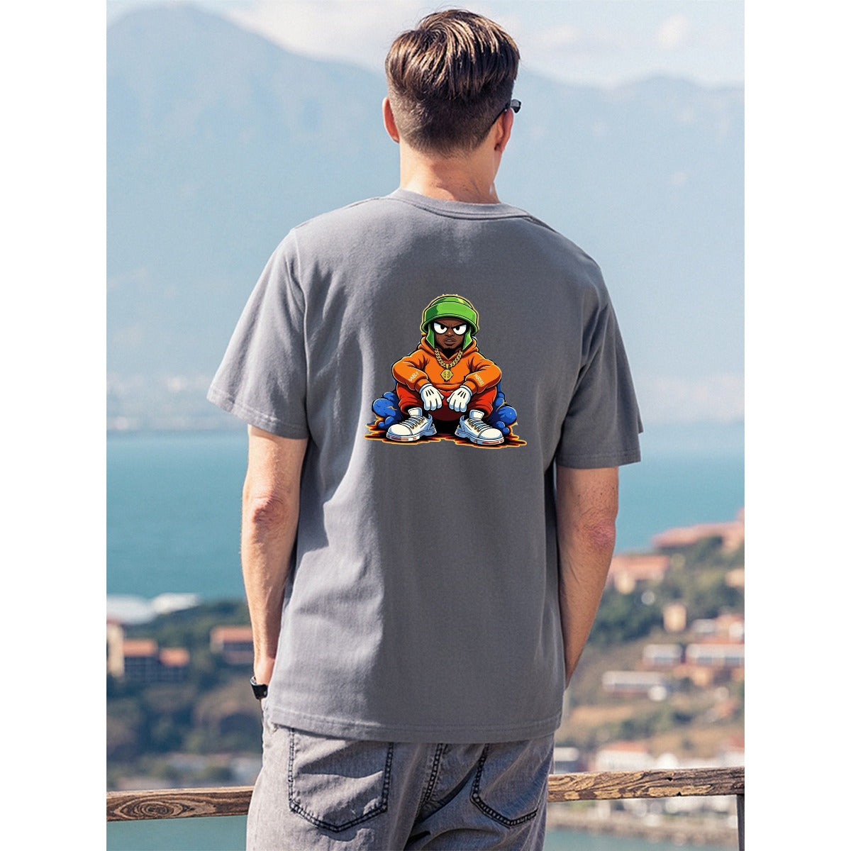 Men's T-Shirt Printed in USA|180GSM Front & Back DTF