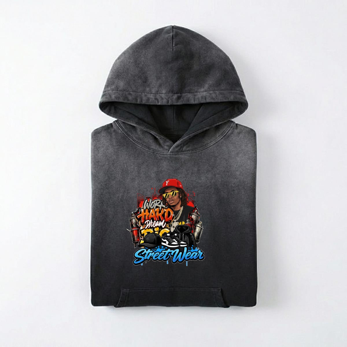 Men’s Vintage Wash Pullover Hoodie|420GSM DTF Yoycol