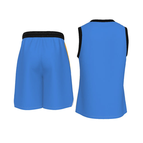 All-Over Print Men's V Neck Basketball Suit Yoycol
