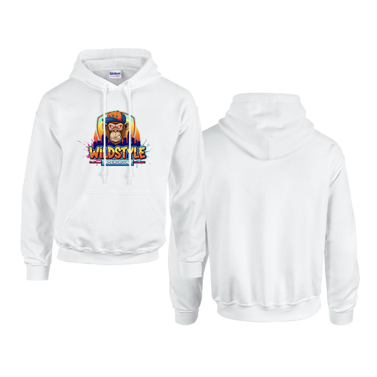 Men's Hoodie Printed in USA |Gildan 18500 Front DTF