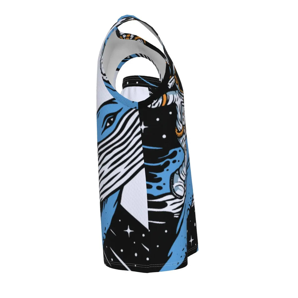 All-Over Print Men's V Neck Basketball Suit Yoycol