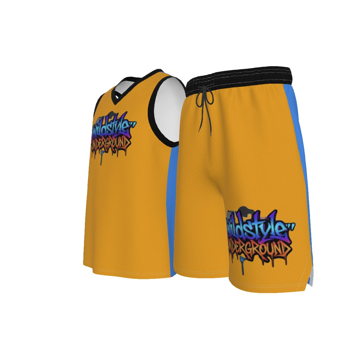 All-Over Print Men's V Neck Basketball Suit Yoycol
