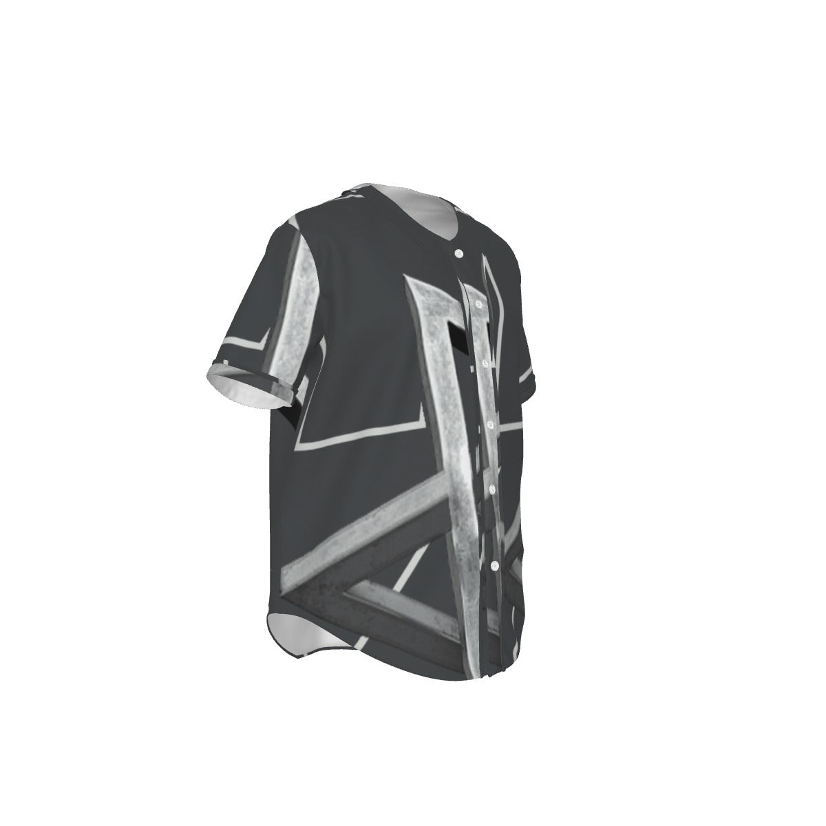 All-Over Print Men's Short Sleeve Baseball Jersey With Pinstripes