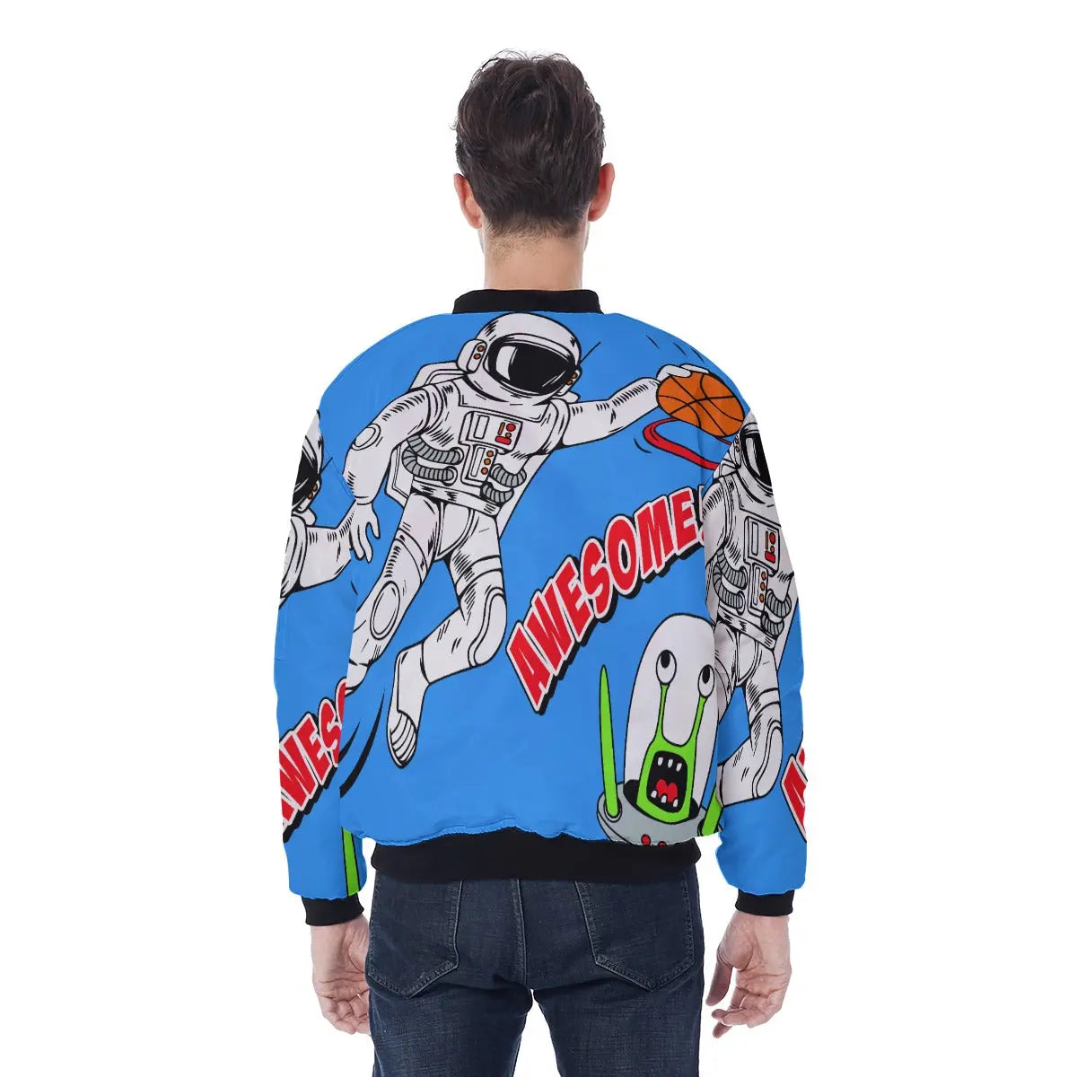 All-Over Print Men's Jacket With Sleeve Pocket Yoycol