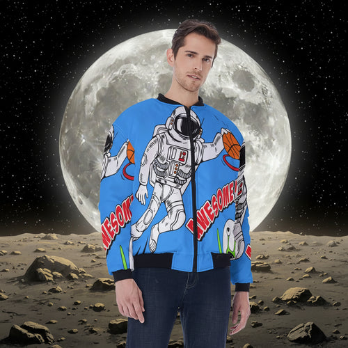 All-Over Print Men's Jacket With Sleeve Pocket Yoycol