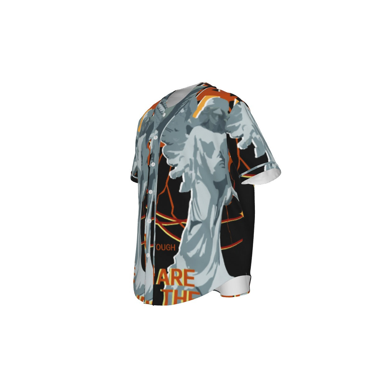 All-Over Print Men's Short Sleeve Baseball Jersey With Pinstripes