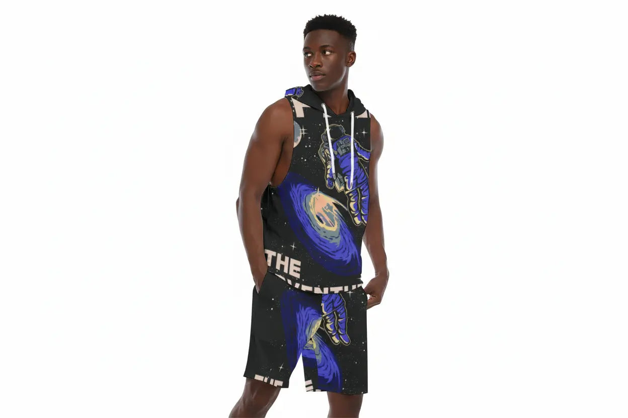 All-Over Print Men's Sleeveless Vest And Shorts Set Yoycol