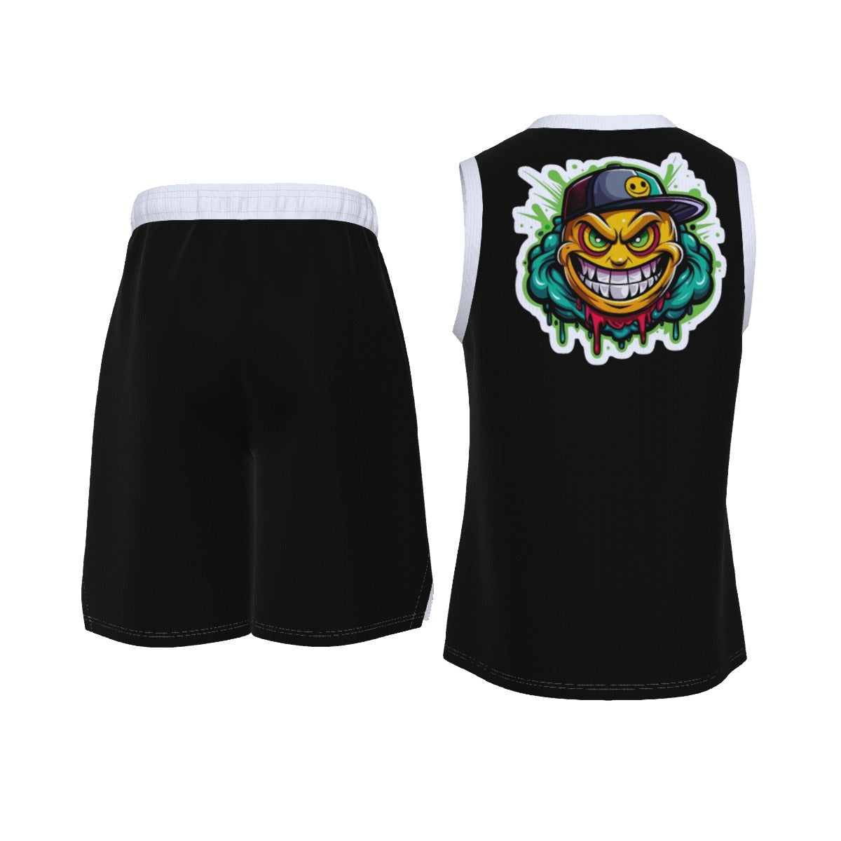 All-Over Print Men's V Neck Basketball Suit Yoycol