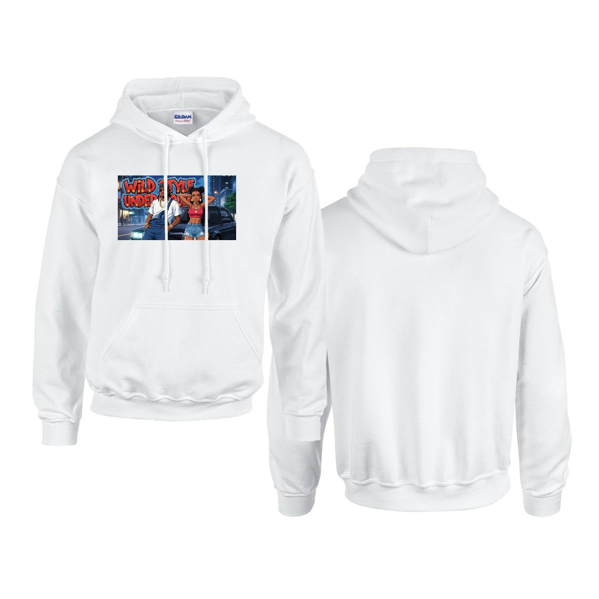 Men's Hoodie Printed in USA |Gildan 18500 Front DTF