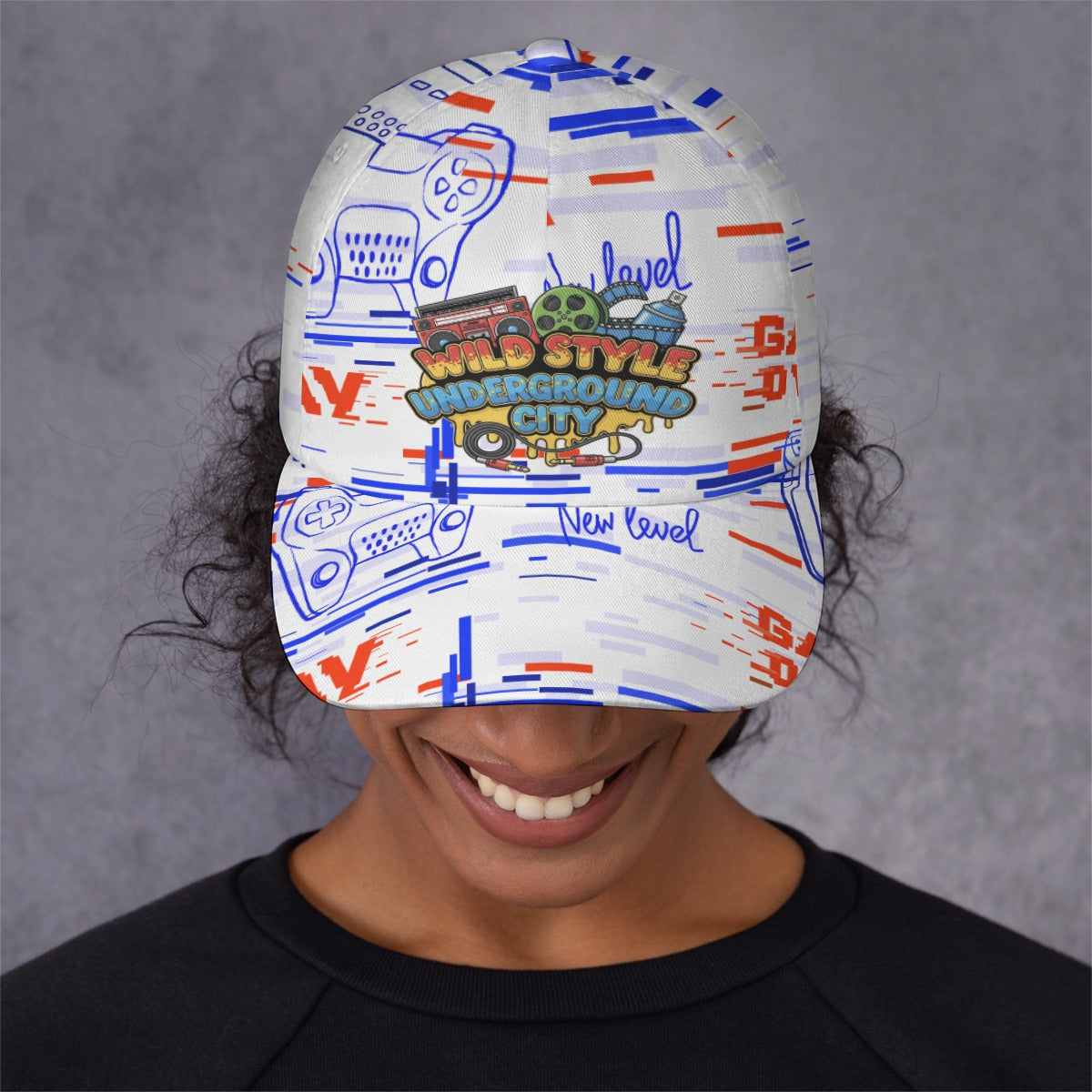 All-Over Print Peaked Cap With Box