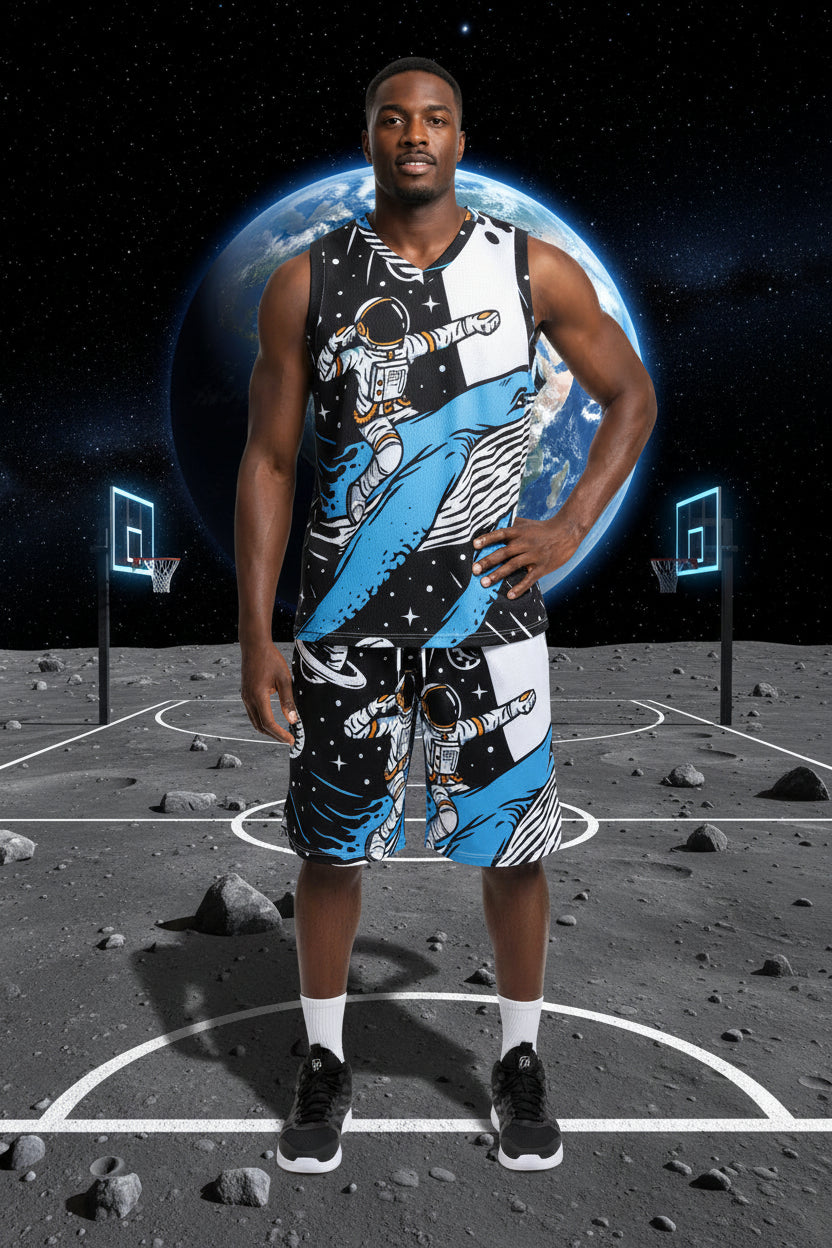 All-Over Print Men's V Neck Basketball Suit