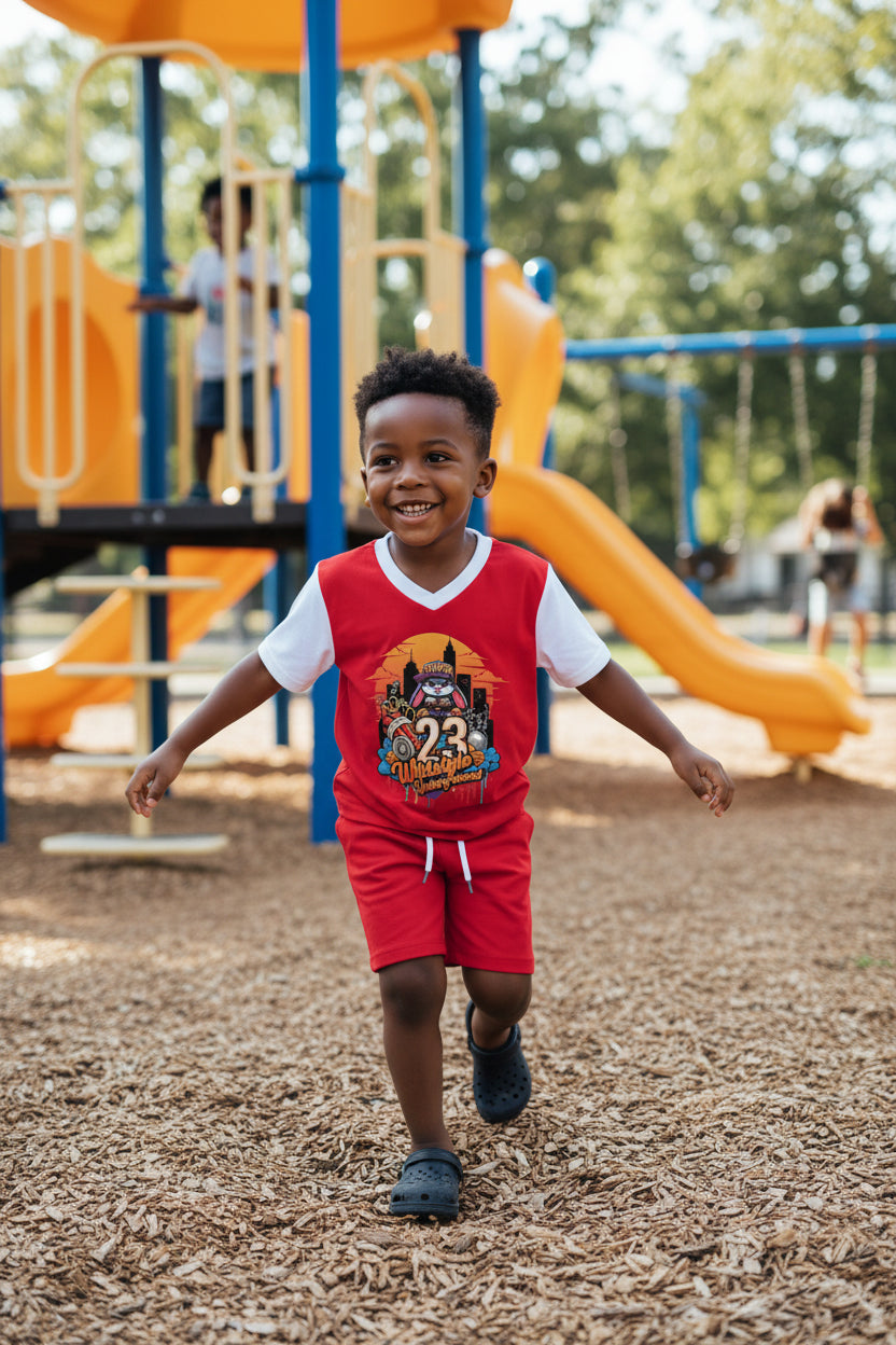 All-Over Print Children's Sports T-Shirt Set
