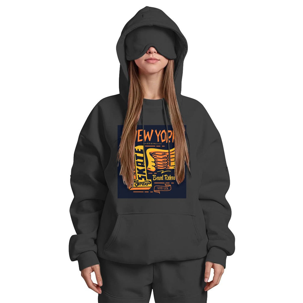 Women's Travel Nap Hoodie with Built-in Eye Mask|DTF Yoycol