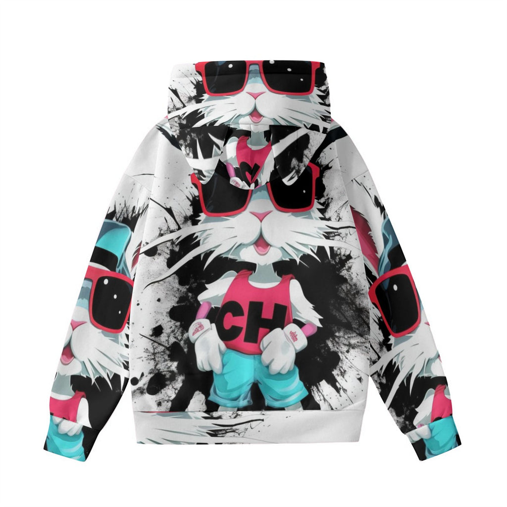 All-Over Print Women’s Hoodie With Decorative Ears