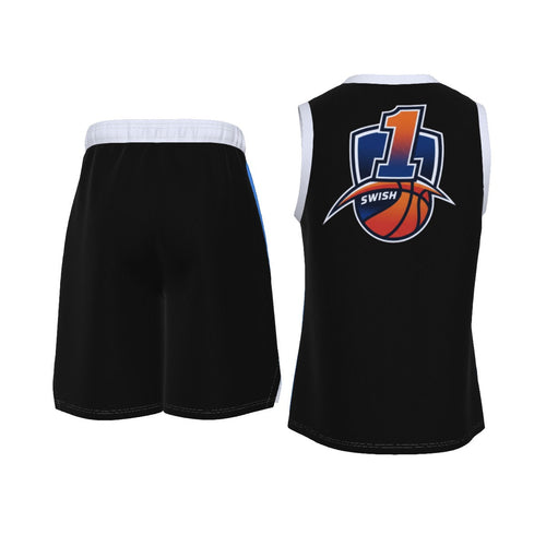 All-Over Print Men's V Neck Basketball Suit Yoycol