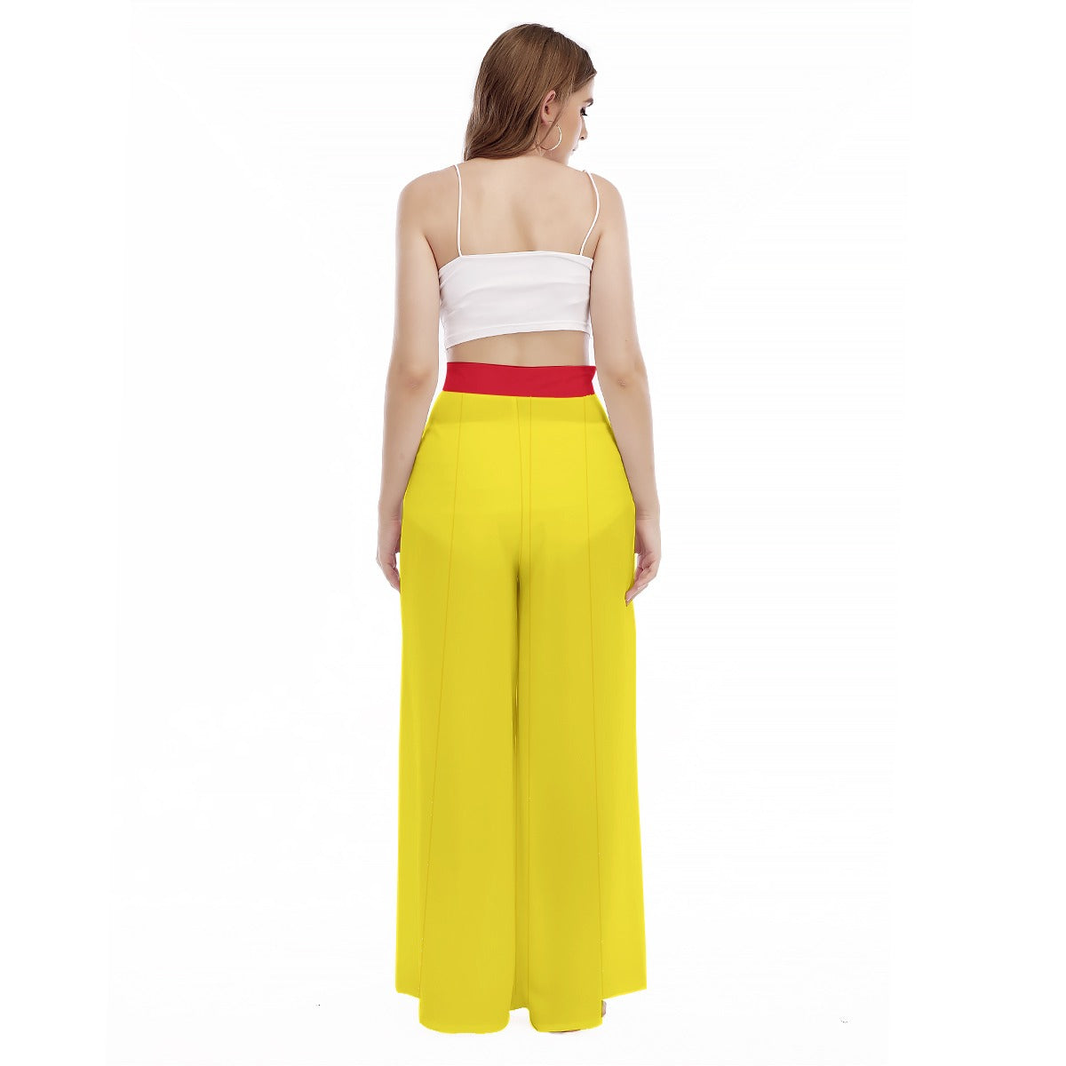 All-Over Print Women's High Waist Wide Leg Trousers Yoycol