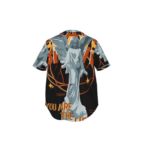 All-Over Print Men's Short Sleeve Baseball Jersey With Pinstripes