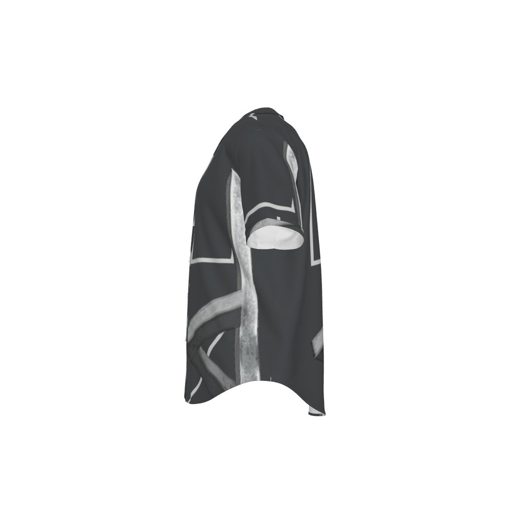 All-Over Print Men's Short Sleeve Baseball Jersey With Pinstripes