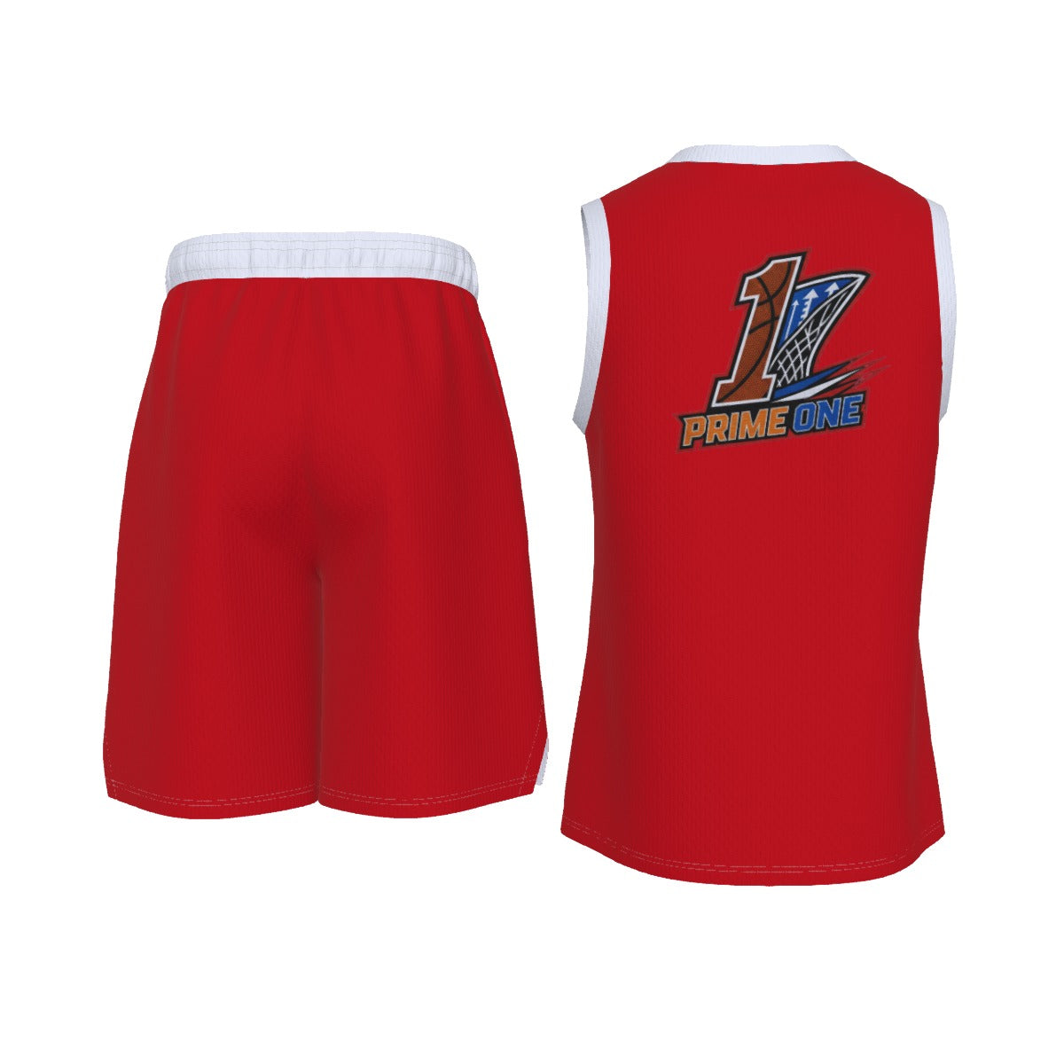 All-Over Print Men's V Neck Basketball Suit Yoycol