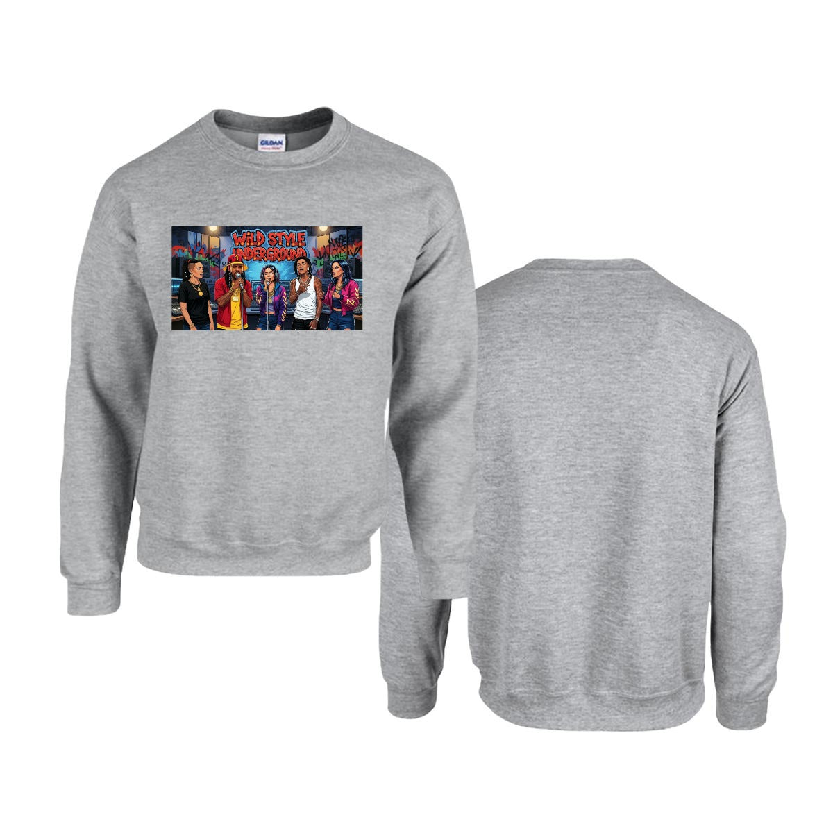 Men's Sweatshirt Printed in USA |Gildan 18000 Front DTF
