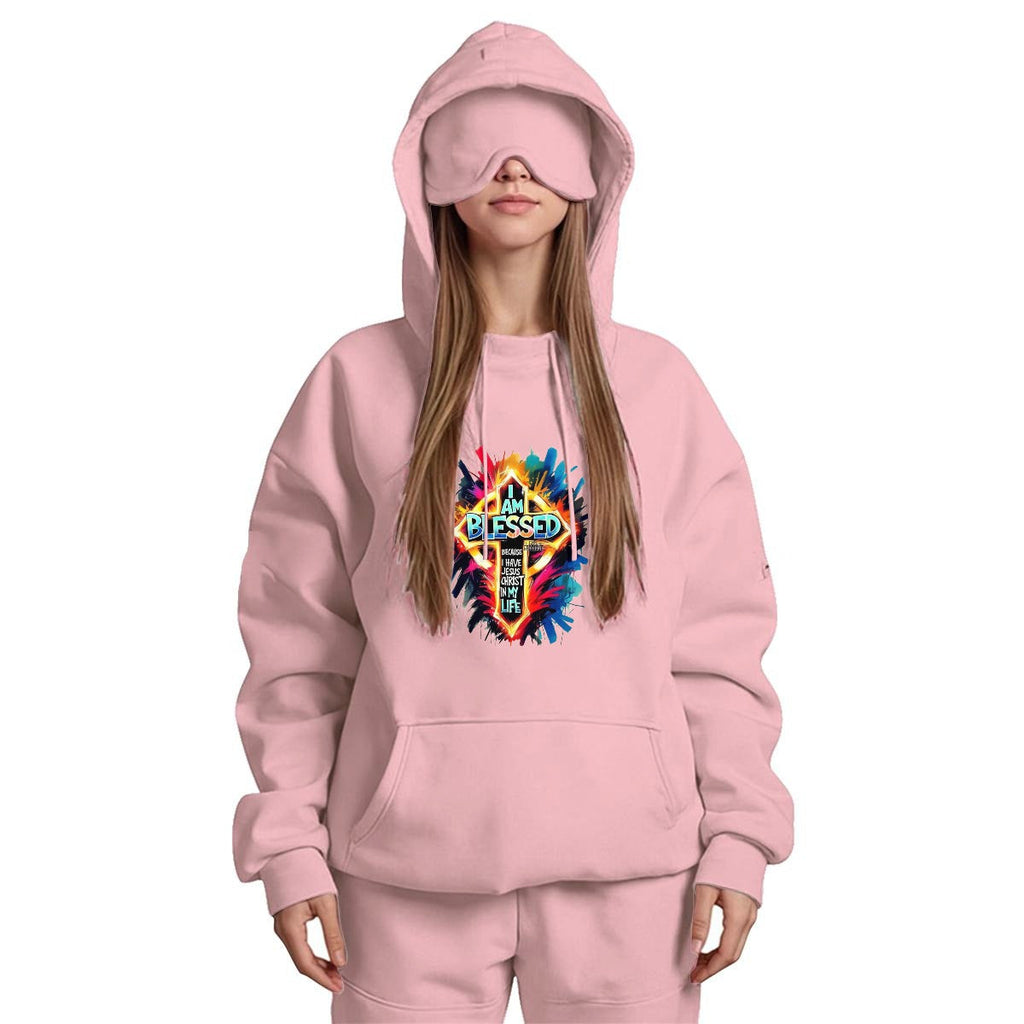Women's Travel Nap Hoodie with Built-in Eye Mask|DTF Yoycol