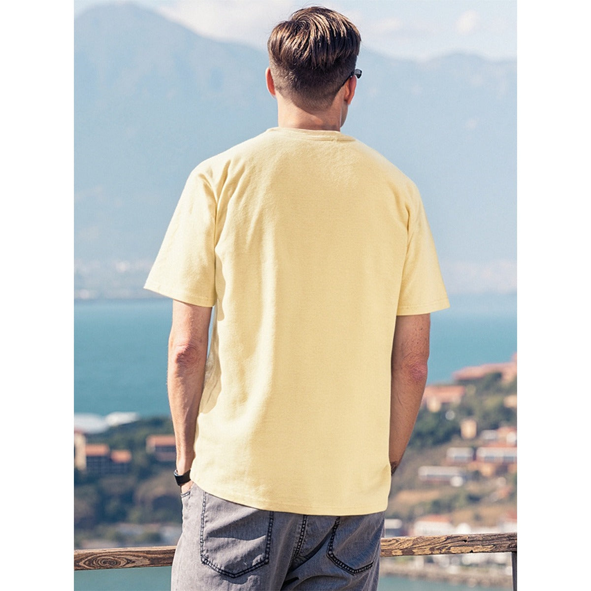 Men's T-Shirt Printed in USA|180GSM Front & Back DTF