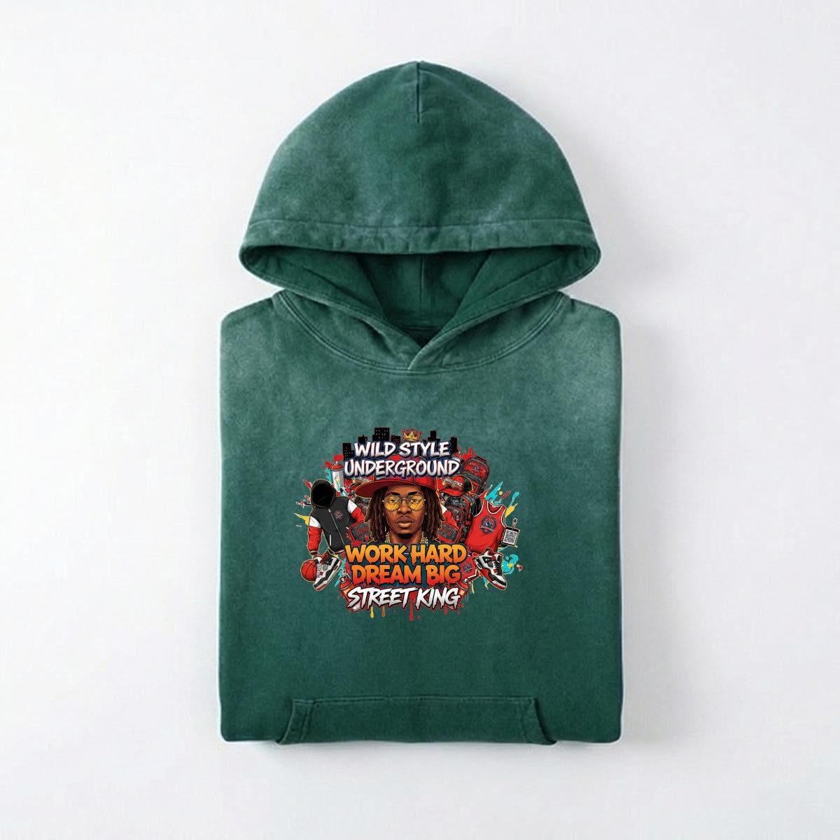 Men’s Vintage Wash Pullover Hoodie|420GSM DTF Yoycol