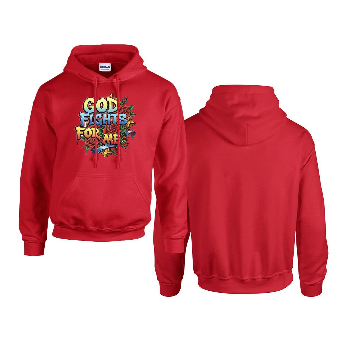 Men's Hoodie Printed in USA |Gildan 18500 Front DTF