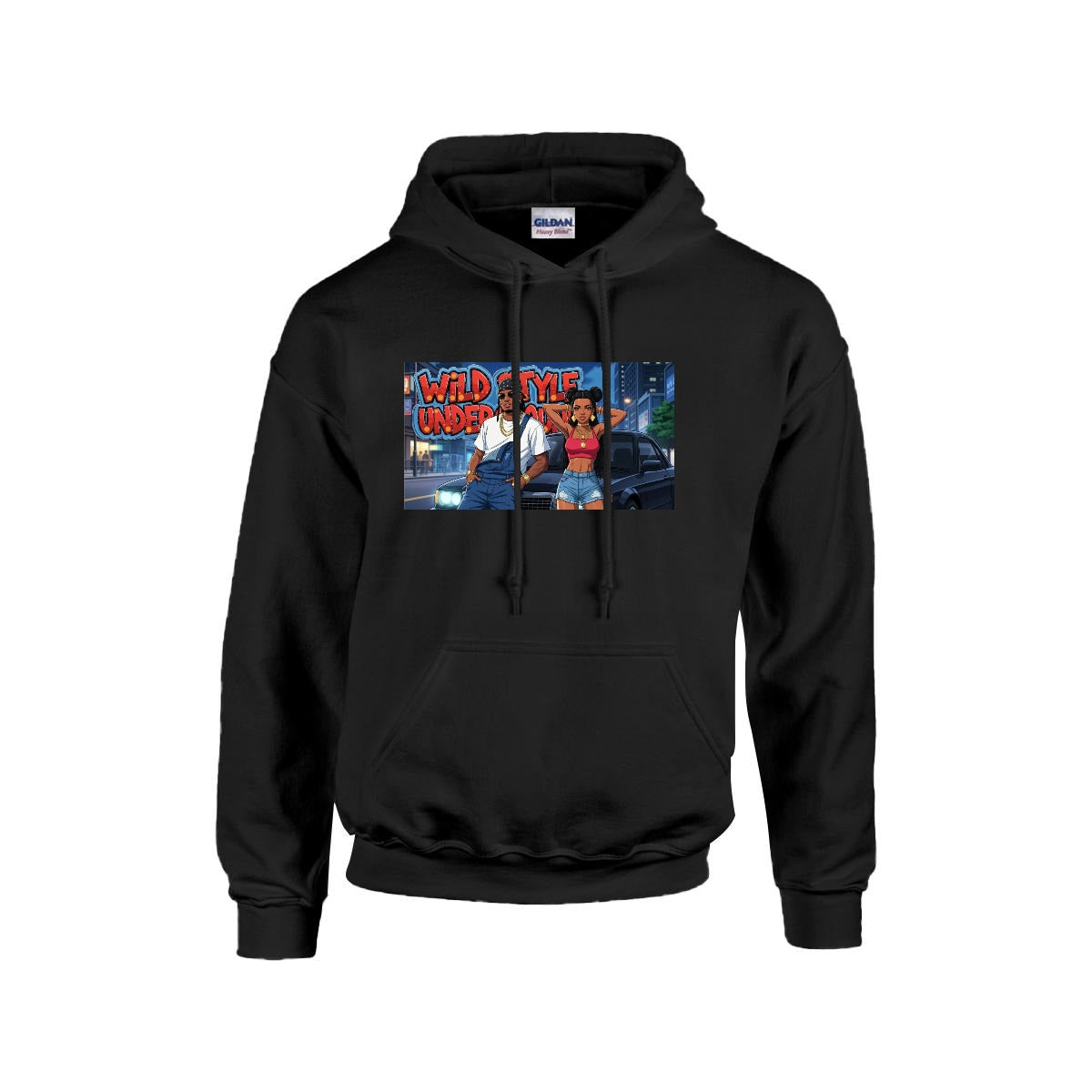 Men's Hoodie Printed in USA |Gildan 18500 Front DTF