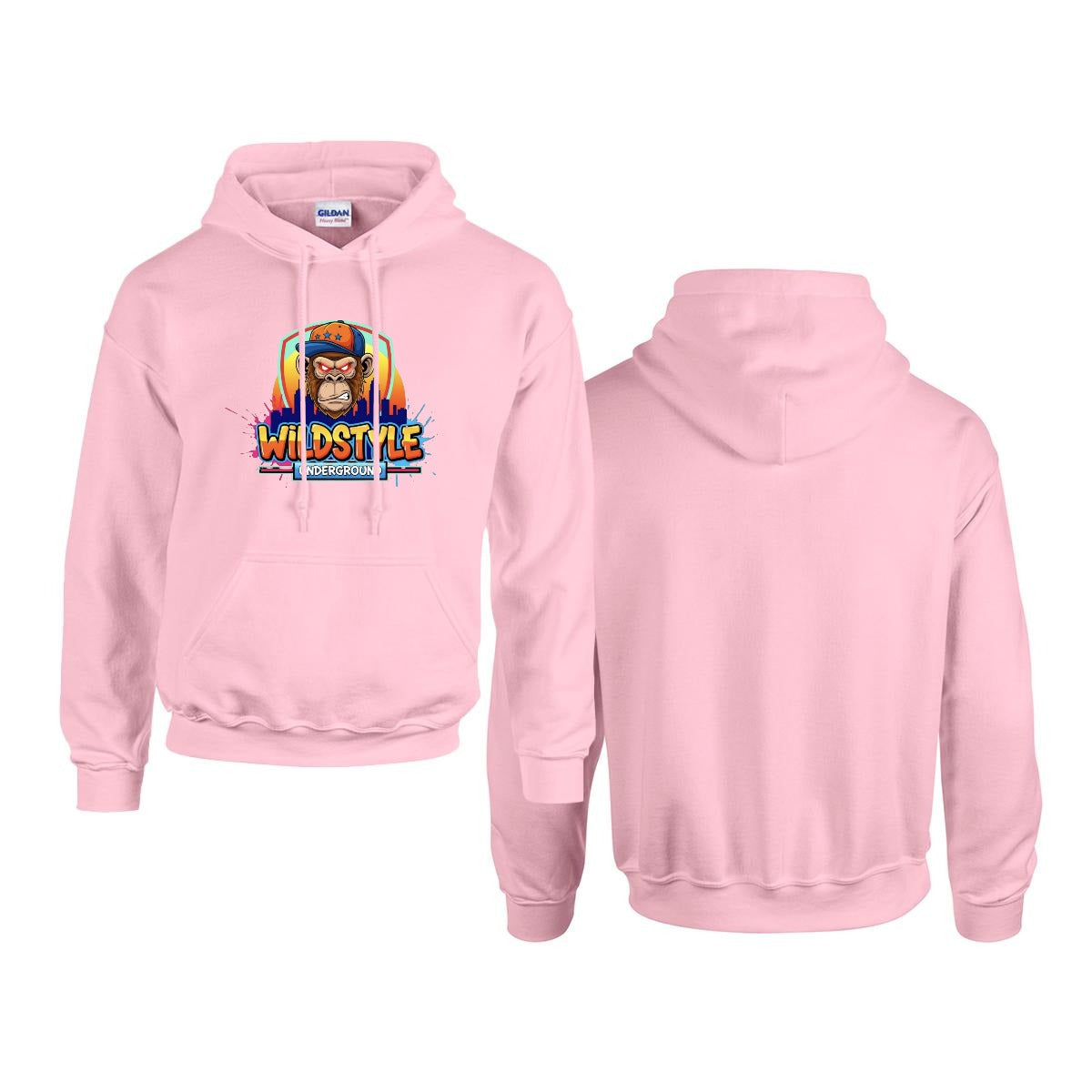 Men's Hoodie Printed in USA |Gildan 18500 Front DTF