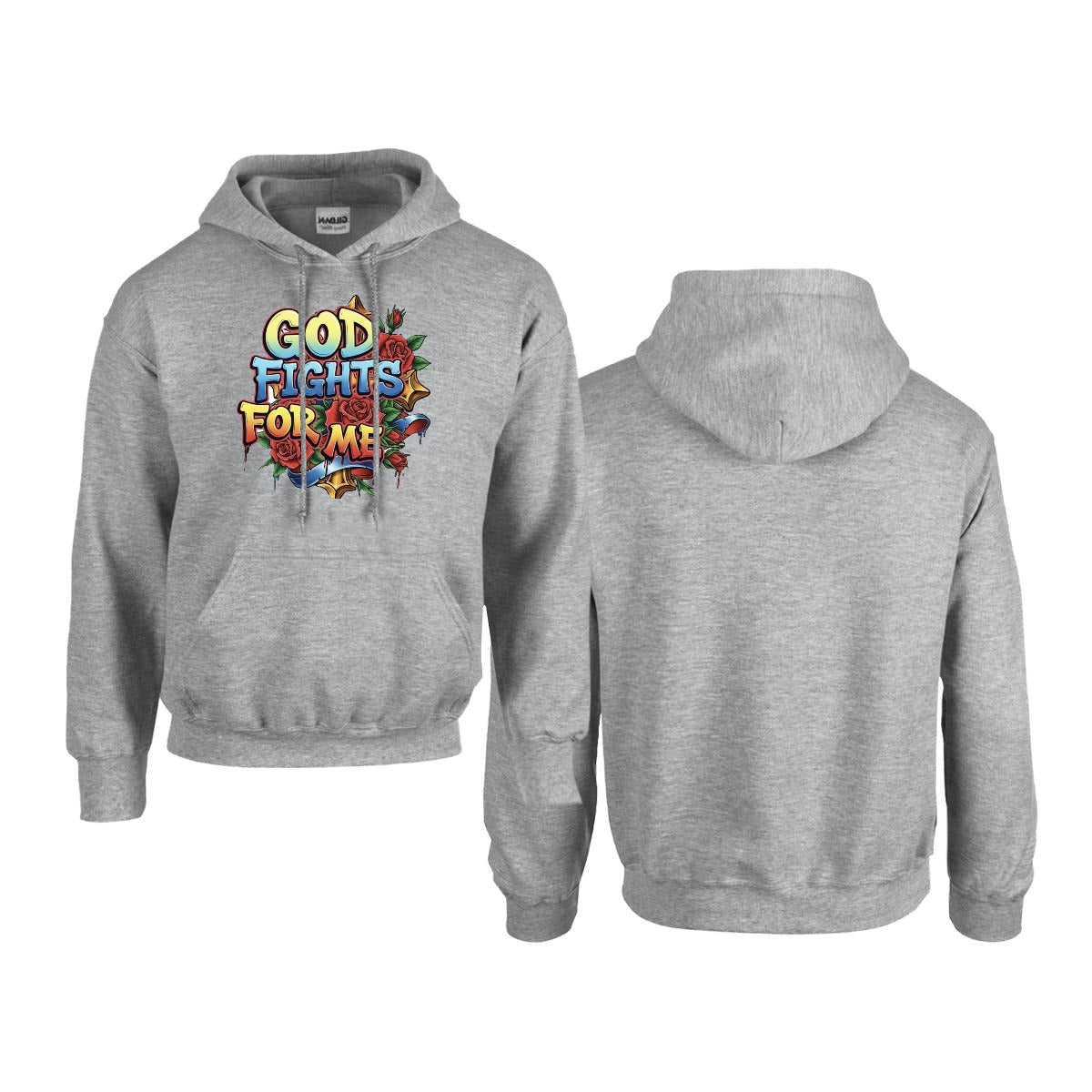 Men's Hoodie Printed in USA |Gildan 18500 Front DTF