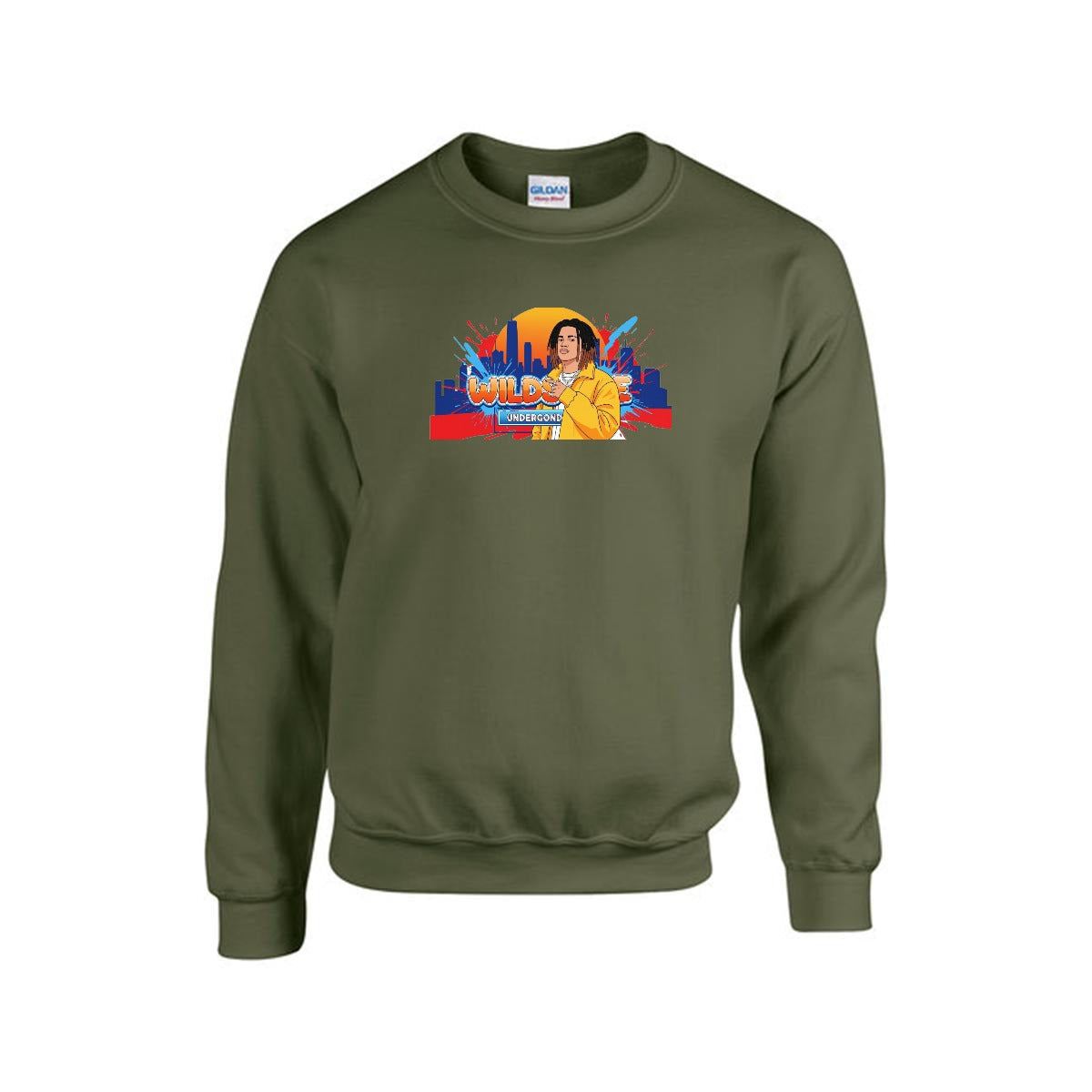 Men's Sweatshirt Printed in USA |Gildan 18000 Front DTF Yoycol