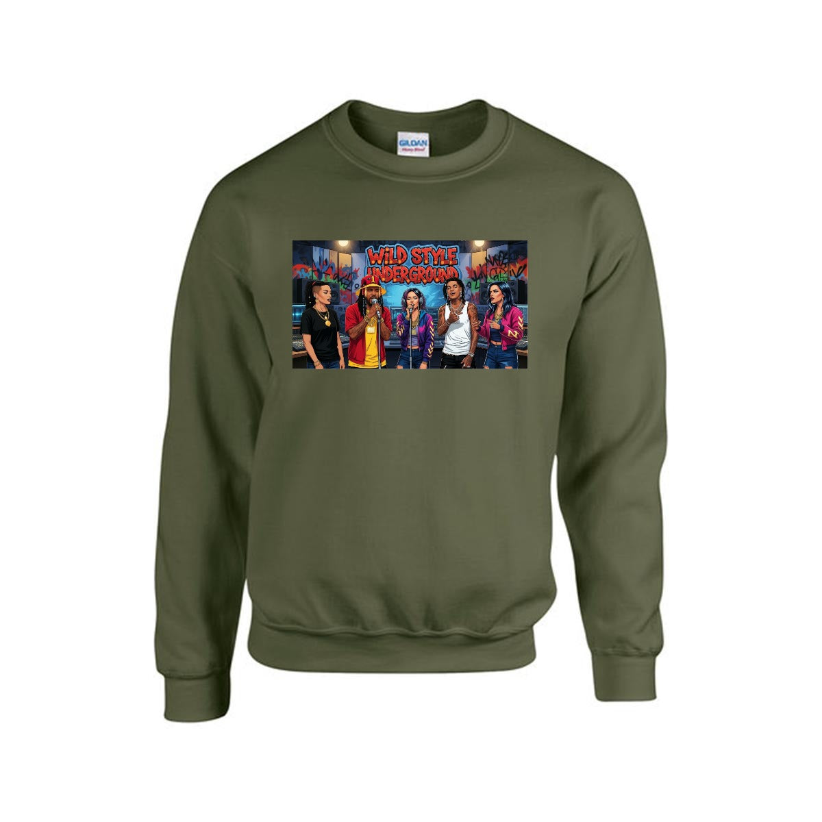 Men's Sweatshirt Printed in USA |Gildan 18000 Front DTF