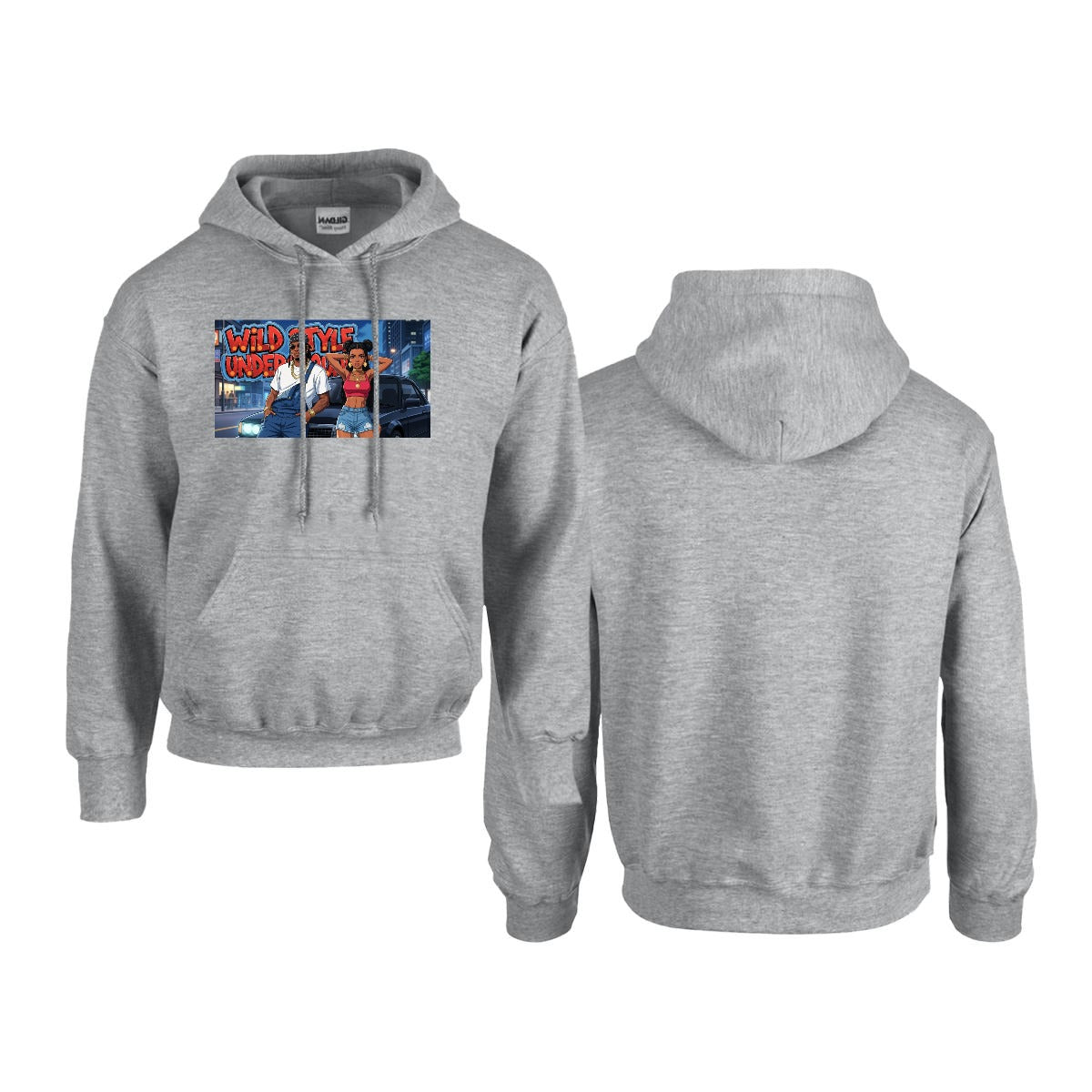 Men's Hoodie Printed in USA |Gildan 18500 Front DTF