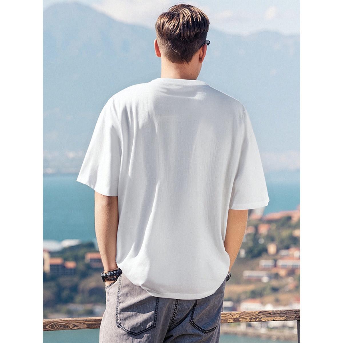 Men's T-Shirt Printed in USA|180GSM Front & Back DTF