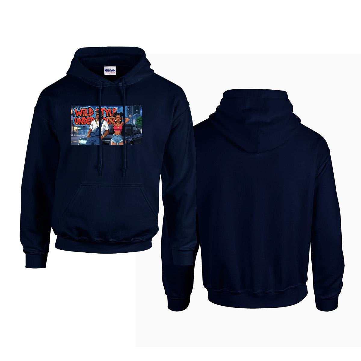 Men's Hoodie Printed in USA |Gildan 18500 Front DTF