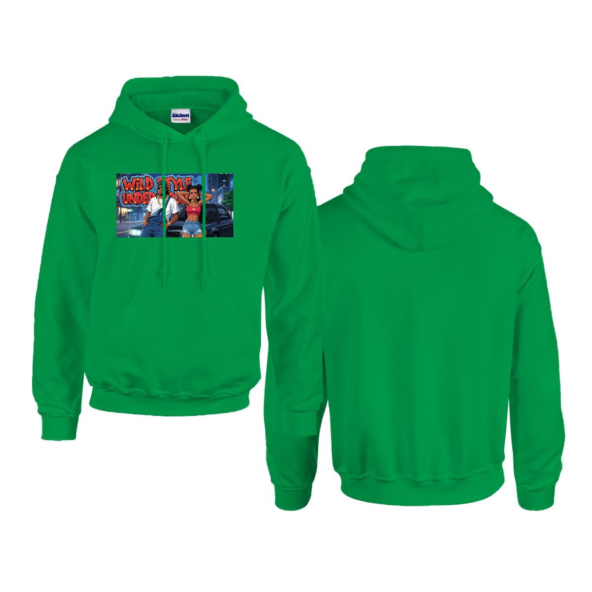 Men's Hoodie Printed in USA |Gildan 18500 Front DTF