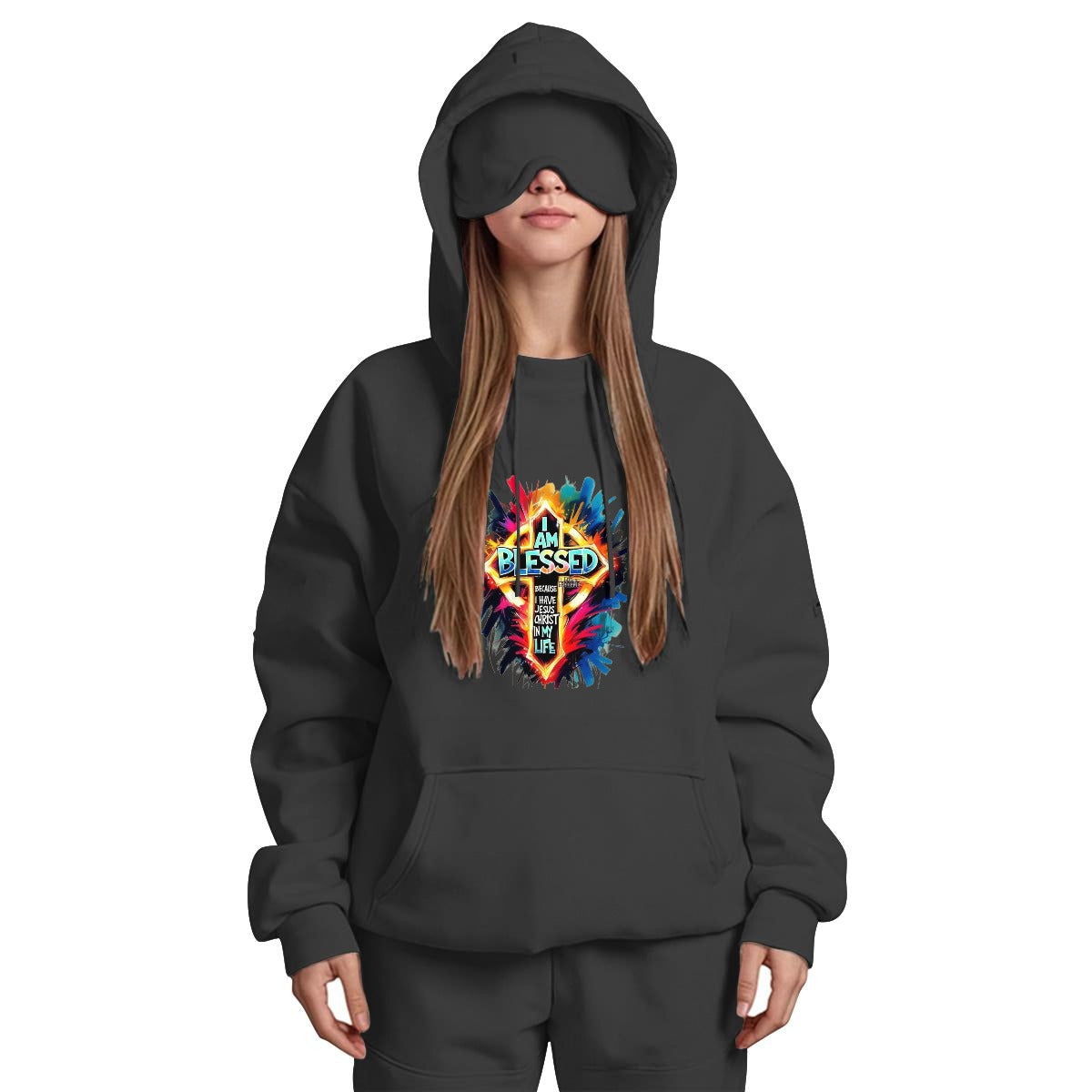 Women's Travel Nap Hoodie with Built-in Eye Mask|DTF Yoycol