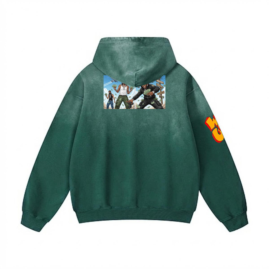 Men’s Vintage Wash Pullover Hoodie|420GSM DTF Yoycol