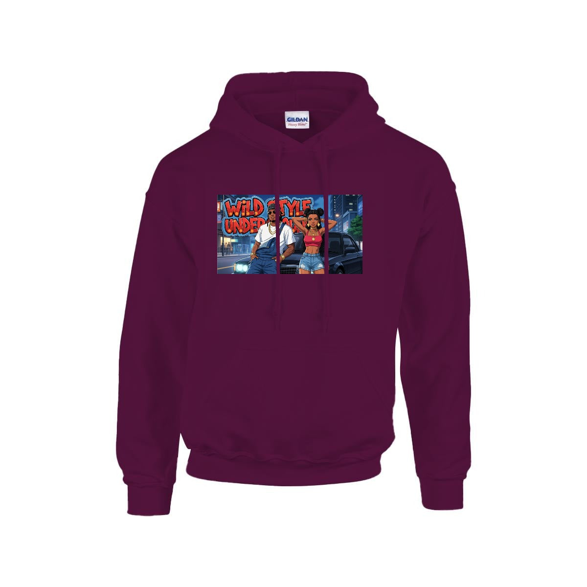 Men's Hoodie Printed in USA |Gildan 18500 Front DTF