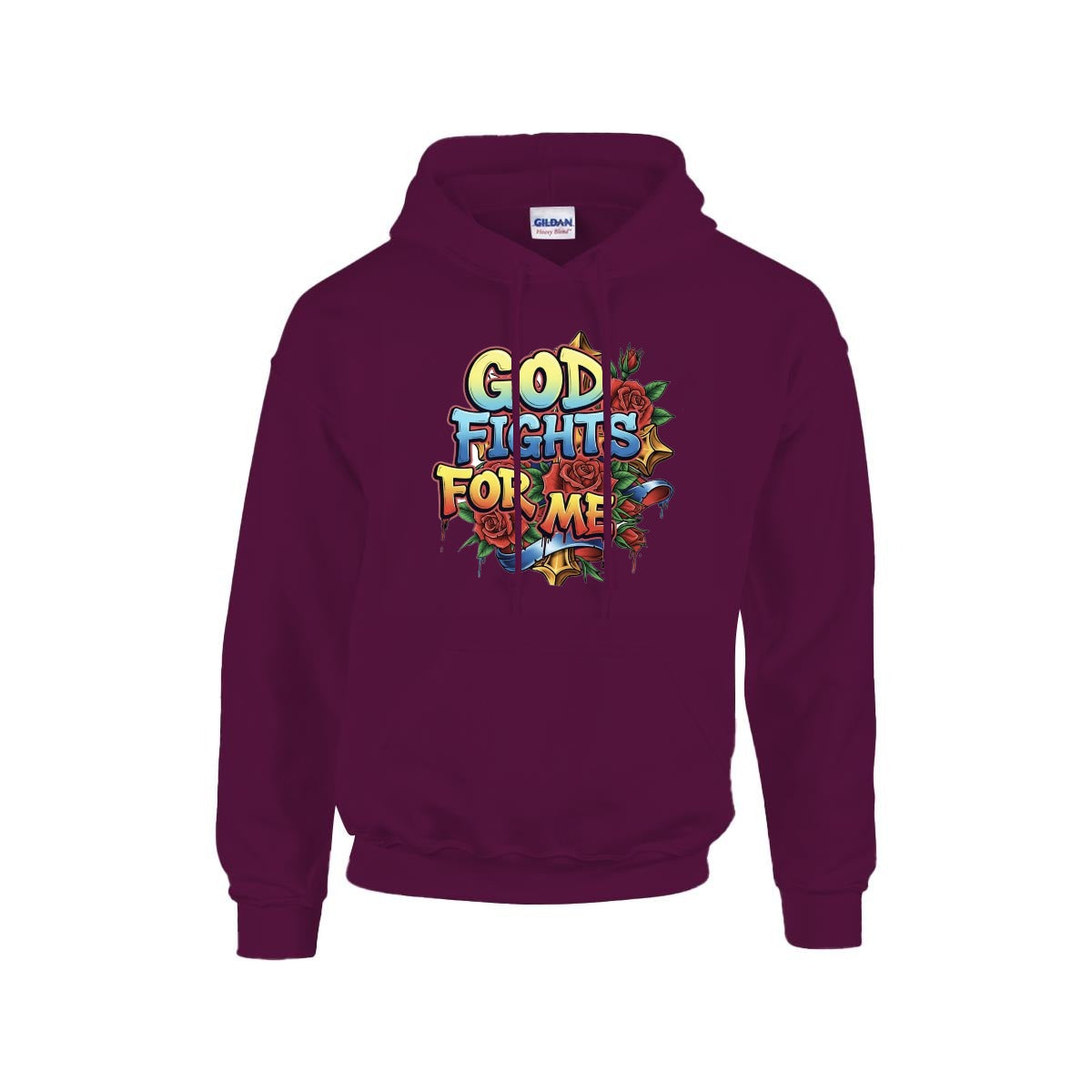 Men's Hoodie Printed in USA |Gildan 18500 Front DTF