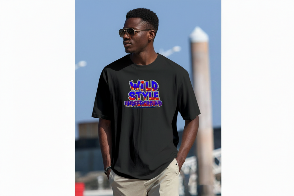 Men's T-Shirt Printed in USA|180GSM Front & Back DTF wildsyle underground
