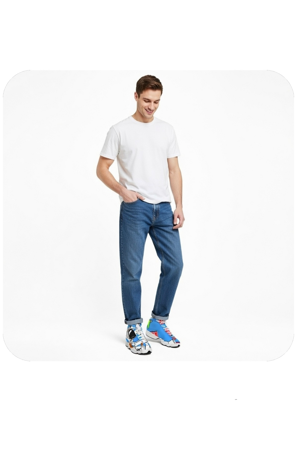 Men's Curved Basketball Shoes With Thick Soles