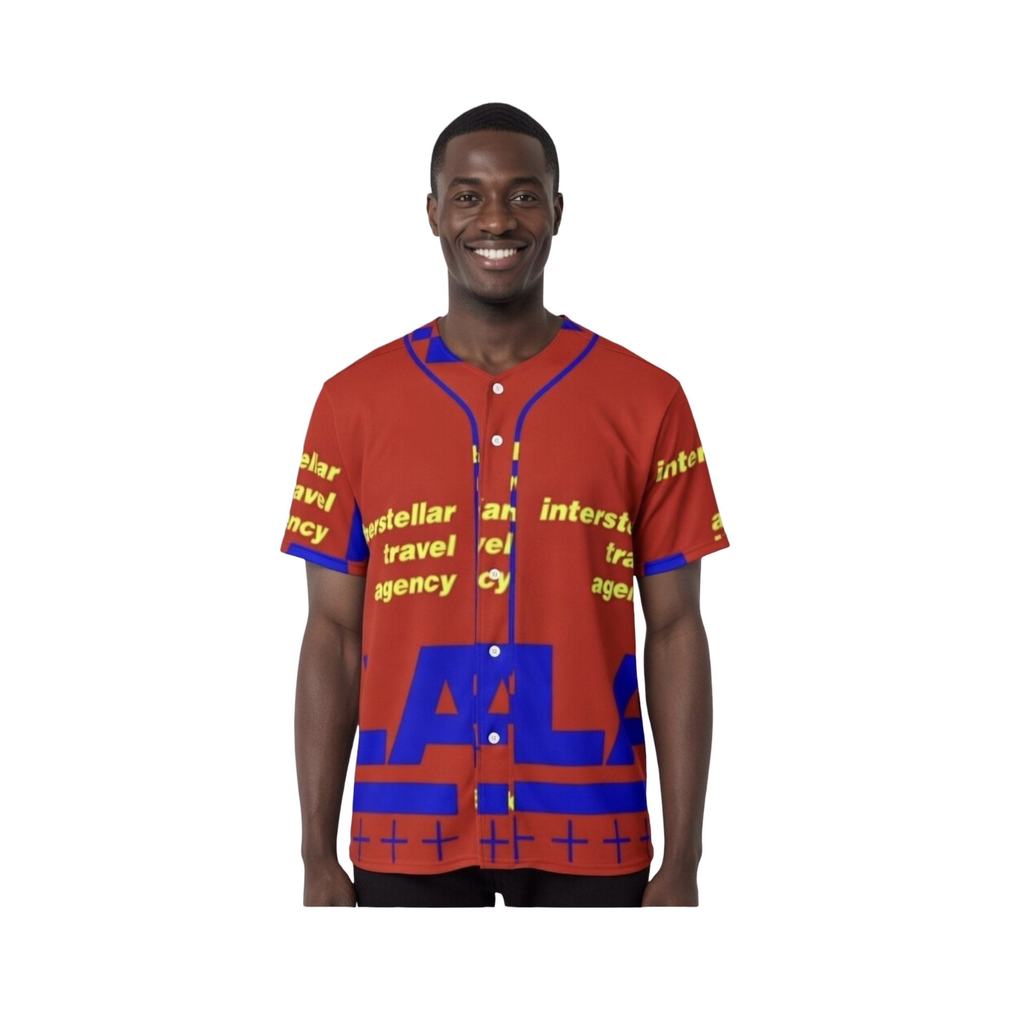 All-Over Print Men's Short Sleeve Baseball Jersey With Pinstripes