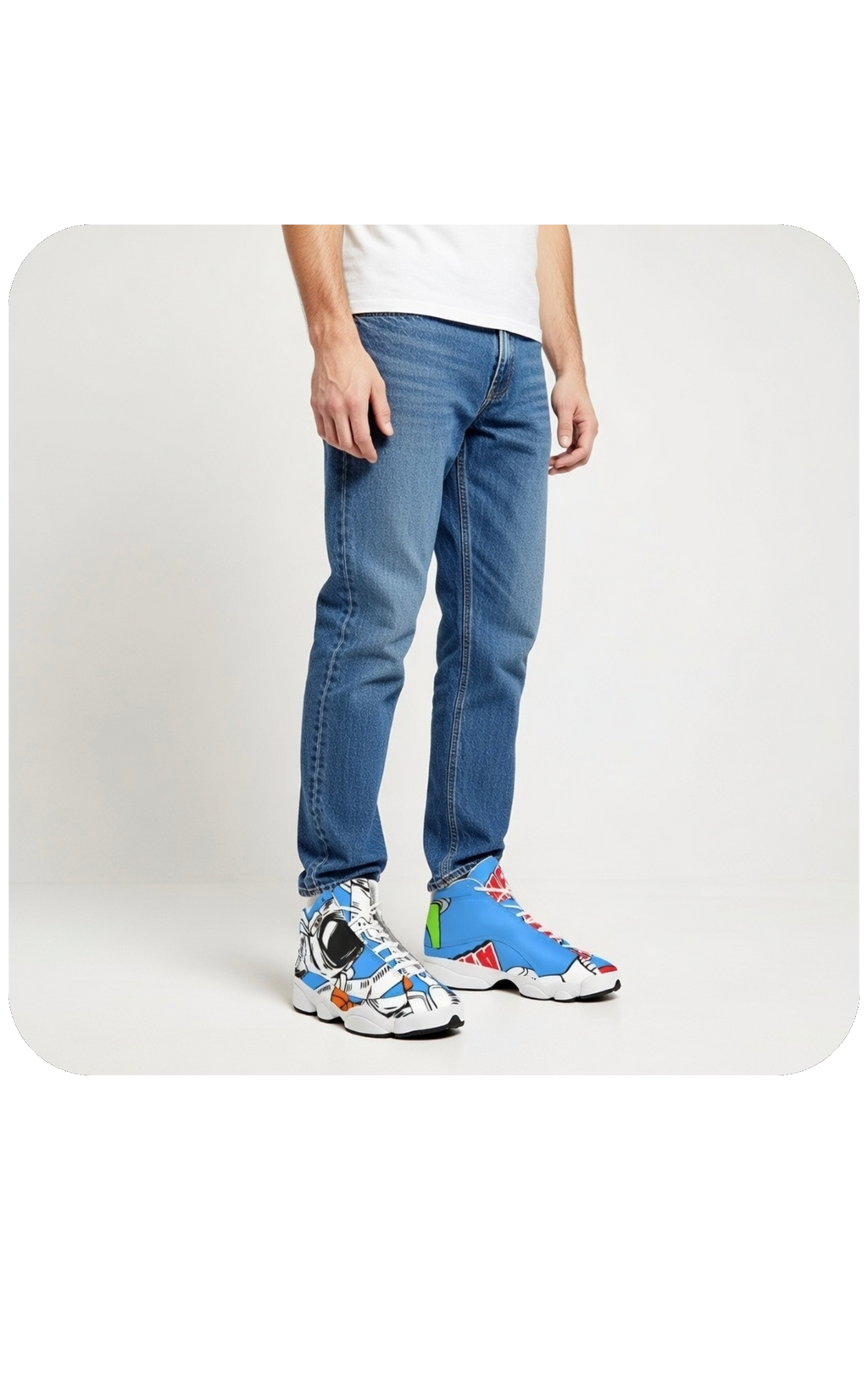 Men's Curved Basketball Shoes With Thick Soles