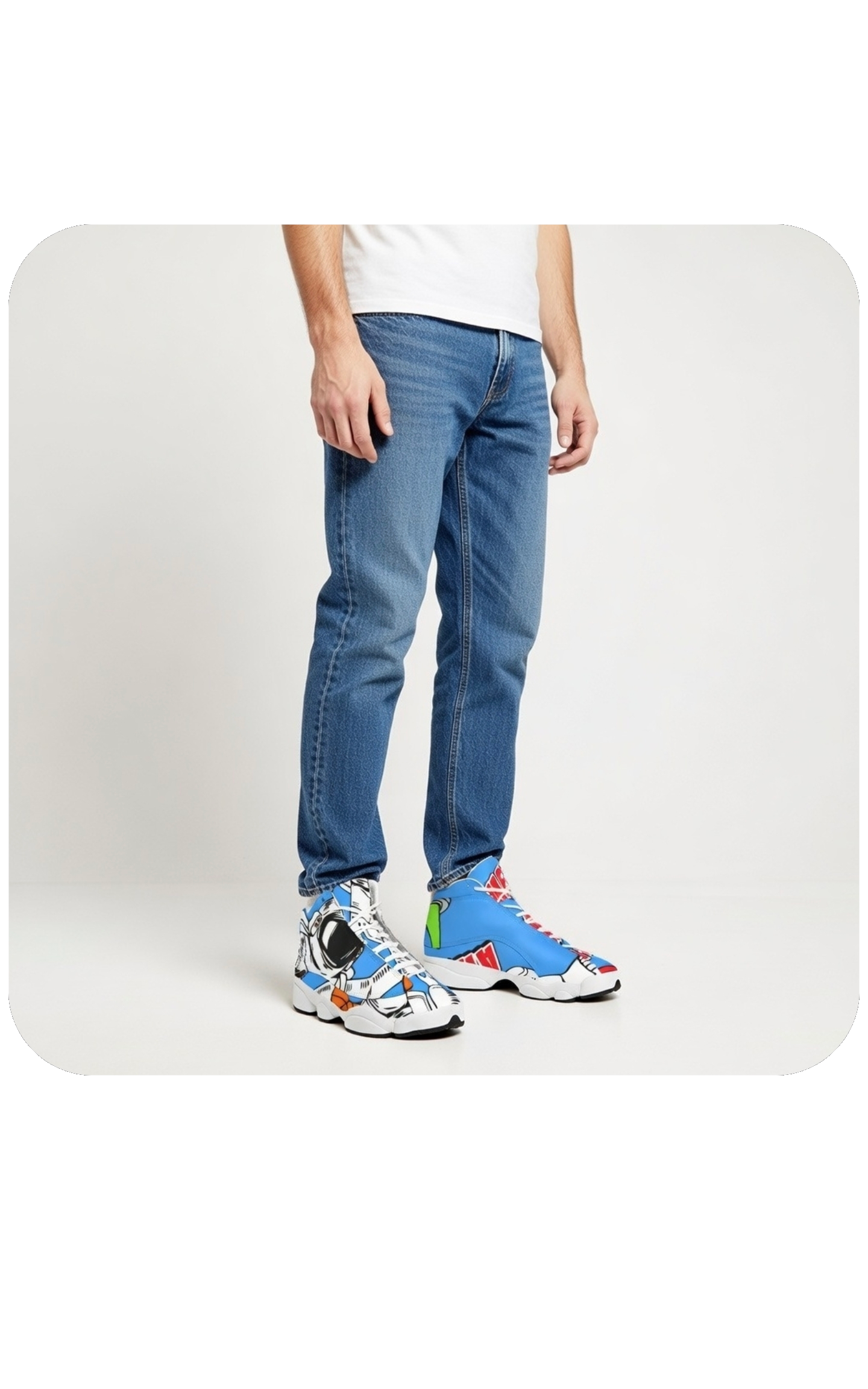 Men's Curved Basketball Shoes With Thick Soles