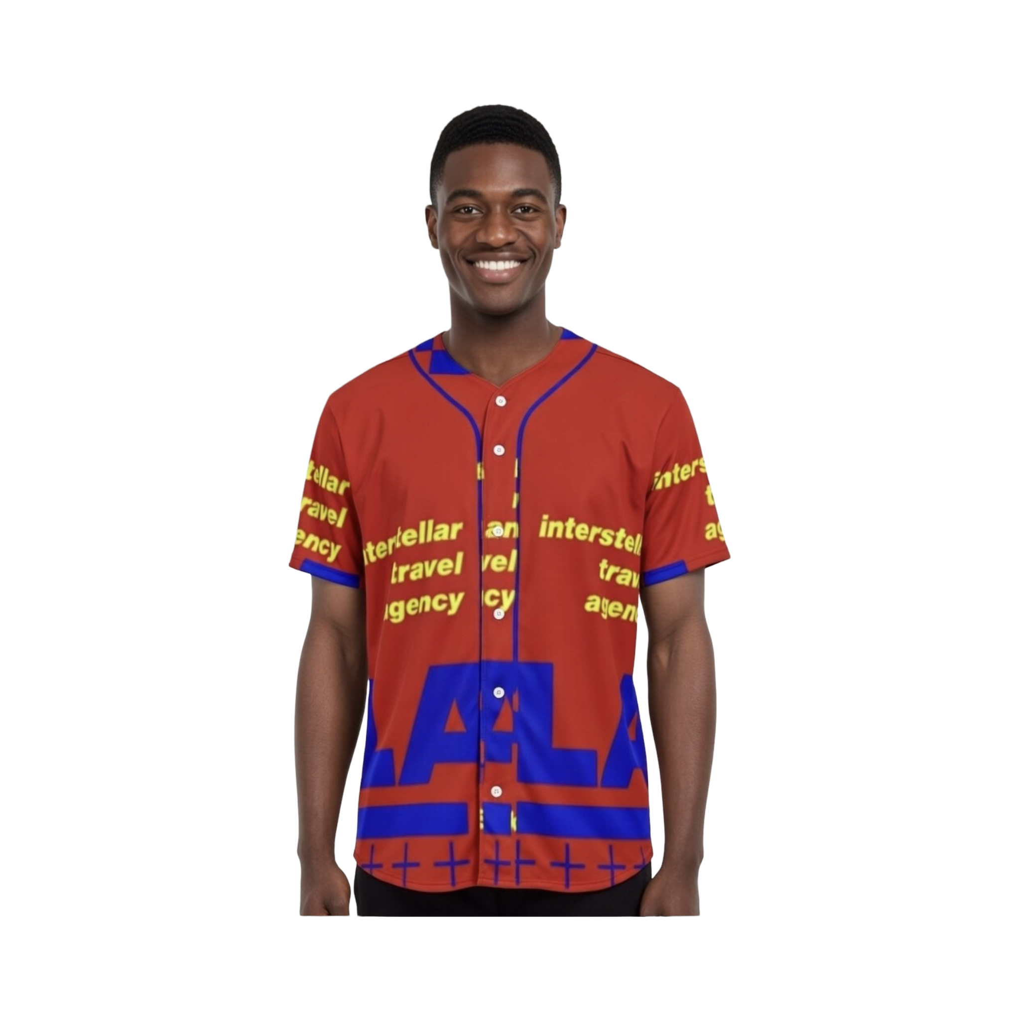 All-Over Print Men's Short Sleeve Baseball Jersey With Pinstripes