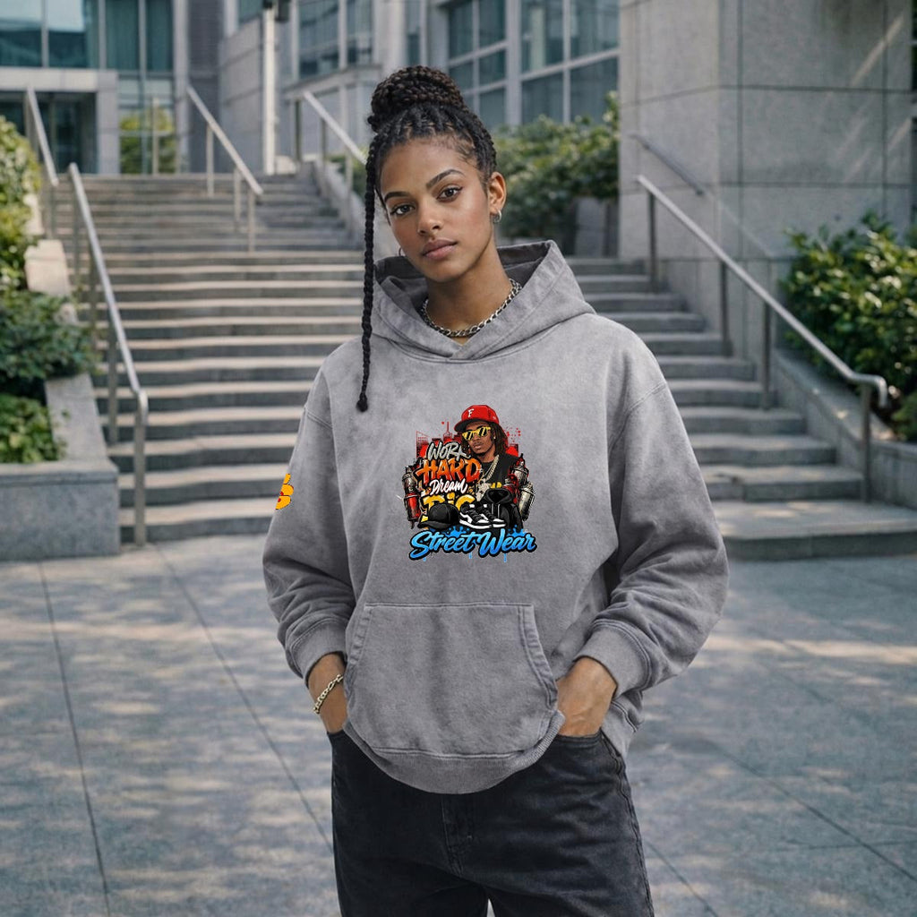 Men’s Vintage Wash Pullover Hoodie|420GSM DTF Yoycol